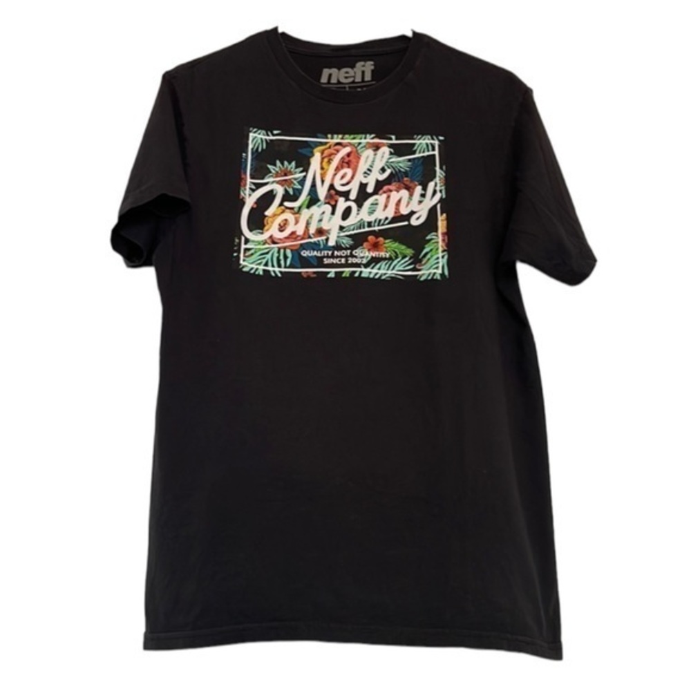 Neff Black Graphic Tropical Shirt Size Med EUC #6594